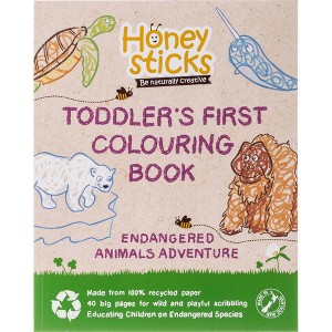 Toddler's First Coloring Book An Endangered Animals Adventure - Honeysticks: Non-Toxic, Easy Coloring, 40 Pages - 1 of 4
