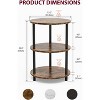Small Round End Table - 3 Tier Design Accent Table, Narrow Side or Bedside Stand, Set of 2 - 3 of 4