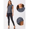 Allegra K Women's Tweed Summer Plaid Cap Sleeve Casual Blouse - 2 of 4
