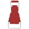 vidaXL Folding Sun Lounger with Canopy Red Aluminum - 3 of 4