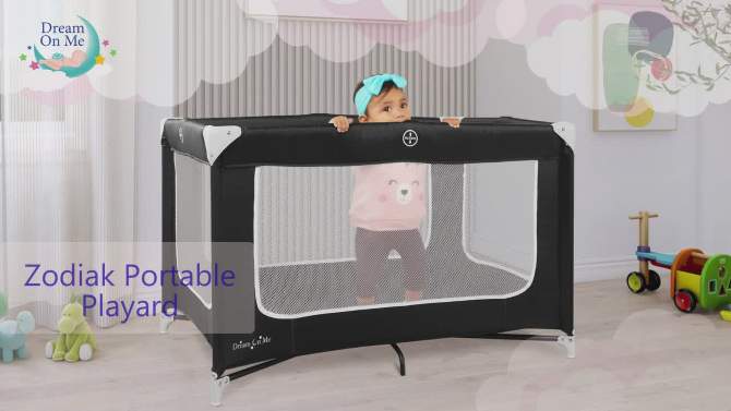 Dream On Me Zodiak Portable Play Yard With Carry Bag And Shoulder Strap, 2 of 12, play video