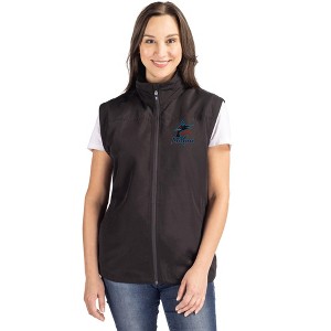 Miami Marlins Cutter & Buck Charter Eco Recycled Full-Zip Womens Vest - 1 of 1