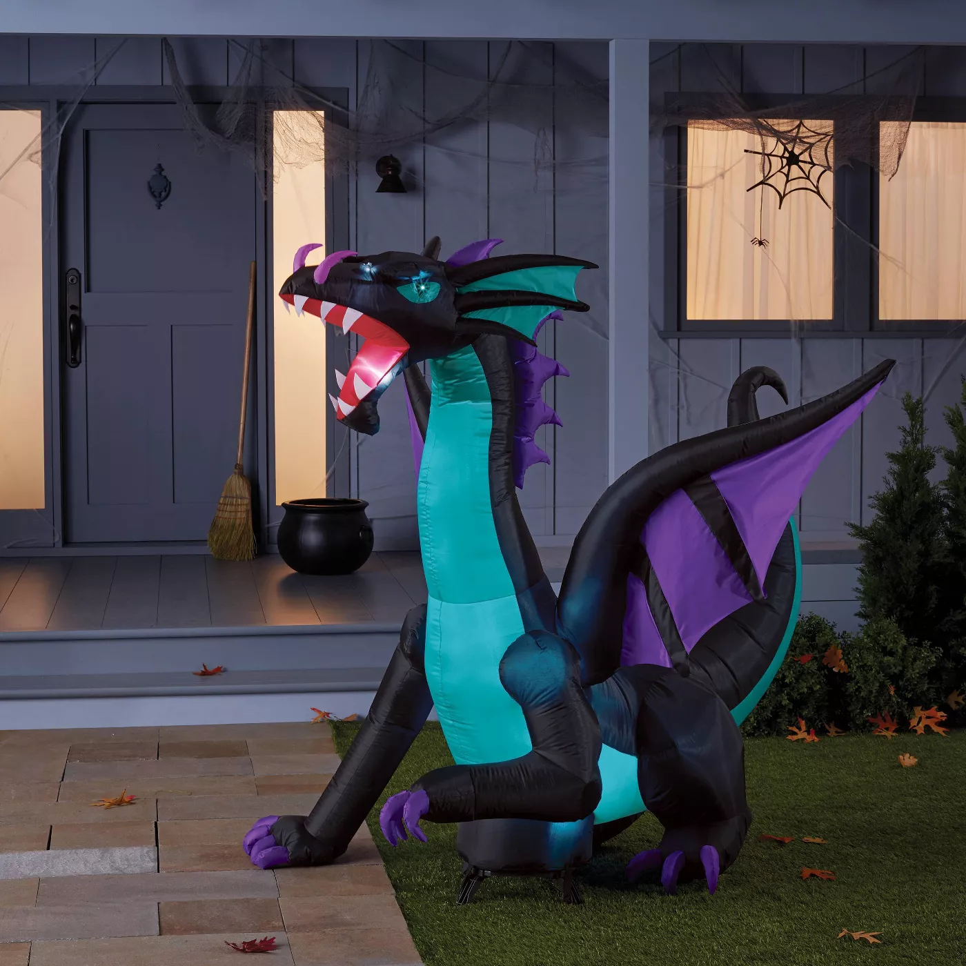 6' LED Inflatable Fire & Ice Dragon Halloween Decoration - Hyde & EEK! Boutique™ - image 2 of 4