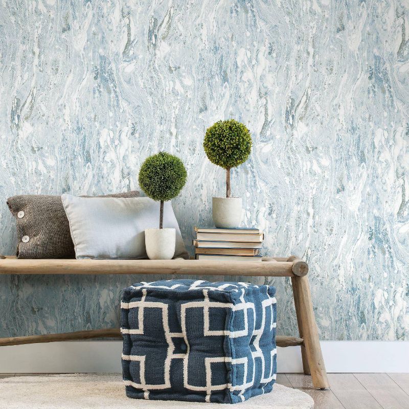 RoomMates Blue Marble Seas Peel &#38; Stick Wallpaper, 4 of 11
