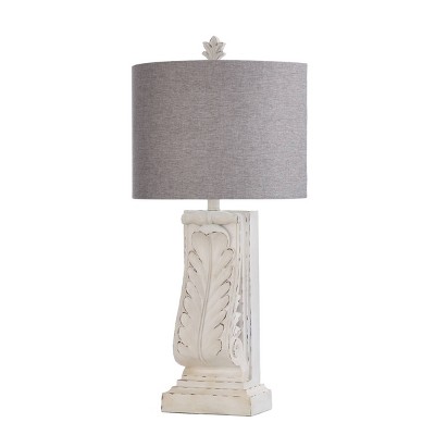 Paris Monterey Scrolled Molded Table Lamp with Fabric Shade Gray - StyleCraft