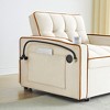 Velvet Foldable Sofa Bed with Adjustable Back, Pull-Out Bed & USB Port - 3 of 4