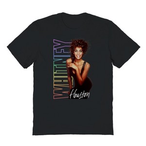 Whitney Houston Men's Rainbow Text Short Sleeve Graphic Cotton T-Shirt - 1 of 1
