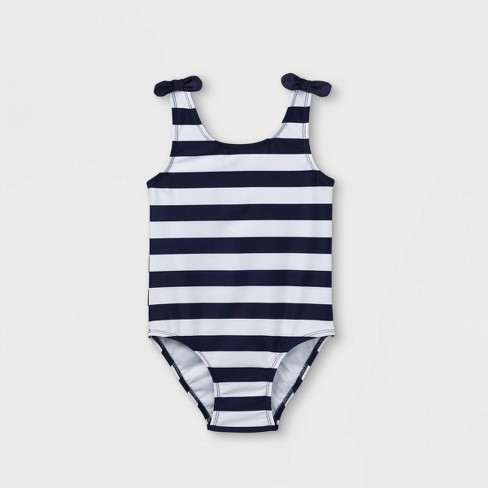 Toddler Girls Striped One Piece Swimsuit Cat Jack Navy White 3t Target