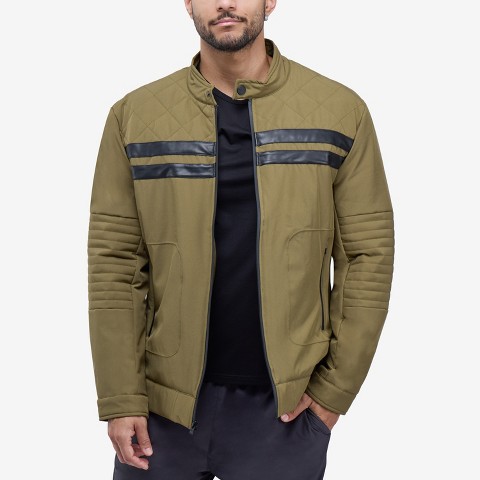 X RAY Men's Quilted Jacket in OLIVE Size S