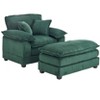 Grungis Comfy Corduroy Single Sofa with 2 Toss Pillows and Ottoman, Sofa- Deep Seat Couch for Living Room - 3 of 4