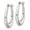 Black Bow Jewelry Elegantly Polished Puffed Oval Hoop Earrings in Sterling Silver - 1 in - 2 of 4