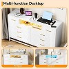 8 Drawer Wooden Dresser for Bedroom with Gold Handles, Wide Modern TV Stand for 55 Inch, Wood Storage Chest for Living Room and Bedroom - 4 of 4