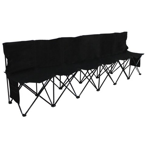 Yaheetech 6 Seats Portable Folding Bench For Sports Camping, Black : Target