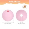 Unique Bargains Round Loose Rubber Beads Craft Smooth Ball Small Hole for DIY Crafts 50 Pcs - 3 of 4