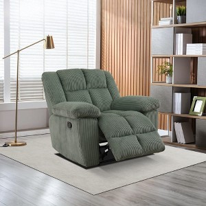 MAYEERTY Recliner Chair, Corduroy Fabric Reclining Chair with Adjustable Backrest for Living Room, Green - 1 of 4