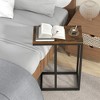 ResenkosSofa Table, End Table, Side Table,C-shaped Side Table with Heavy-duty Metal Frame-Rustic Brown - 4 of 4