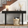 Wooden Narrow Entryway Console Table,Console Table With Storage Drawers And Wood Tabletop,Rattan Accent Living Room Console Table-Cuddlewood - 3 of 4