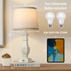 Itopfox Dimmable Table Lamps Set of 2, Rustic Farmhouse Lamps for Living Room Bedroom, Bedside Desk Lamps with Touch Control, Includes Warm Bulbs - 3 of 4