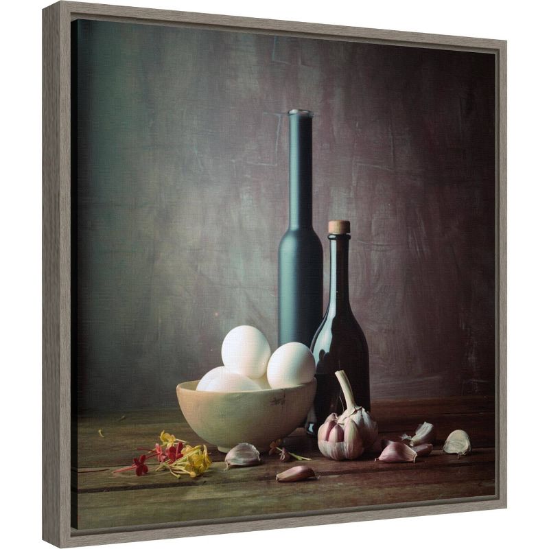 16&#34; x 16&#34; Kitchen Eggs and Bottles Still Life by Luiz Laercio Framed Wall Canvas - Amanti Art, 3 of 10