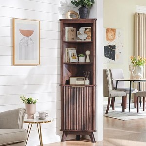 68" Tall Corner Cabinet, Modern Corner Storage Cabinet with Adjustable Shelves, Freestanding Organizer for Bathroom, Living Room - 1 of 4