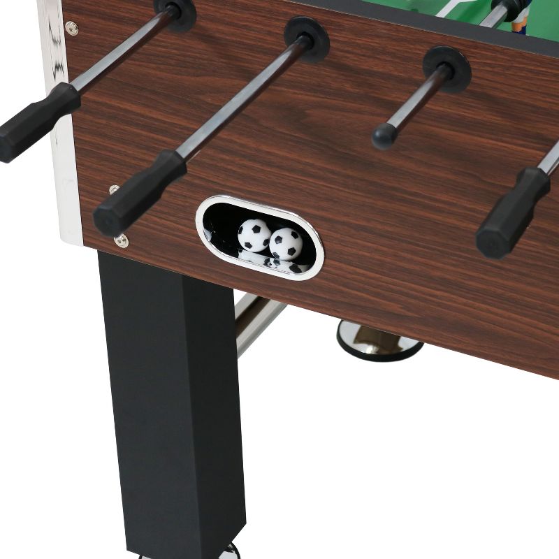 Sunnydaze Indoor Classic Faux Wood Foosball Soccer Game Table with Manual Scorers and Folding Drink Holders - 5', 6 of 15