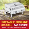 Portable Grill – Table Top Stainless Steel Propane Gas BBQ for Camping and Outdoor – 2 Burners –20,000 - 2 of 4