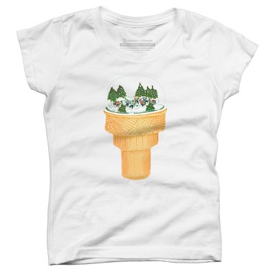Girl's Design By Humans Sno-Cone By BullShirtCo T-Shirt