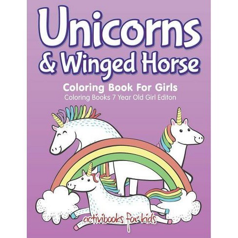 Unicorns & Winged Horse Coloring Book For Girls - Coloring Books 7