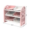 FONTOI Kids Toy Storage Organizer with 6 Bins, Multi-functional Storage Cabinet with Shelf&Bins for Playroom, Bedroom, Pink, 11.81"*27.56"*30.31" - 3 of 4