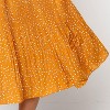 Women's Polka Dot Maxi Skirt - High Waist Pleated Midi Swing Skirt with Pockets for Beach & Cruise Mustard Yellow - 4 of 4
