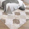 Geometric trellis rug. Modern neutral, farmhouse style. Washable, non-slip, low-pile chenille. For living rooms, bedrooms, dining rooms, offices - 4 of 4
