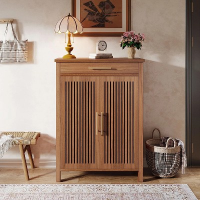Hommoo 5-Tier Shoe Storage Cabinet with Louvered Doors and Drawer