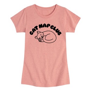 Girls' - Instant Message - Cat Nap Club Fitted Short Sleeve Graphic T-Shirt - 1 of 4