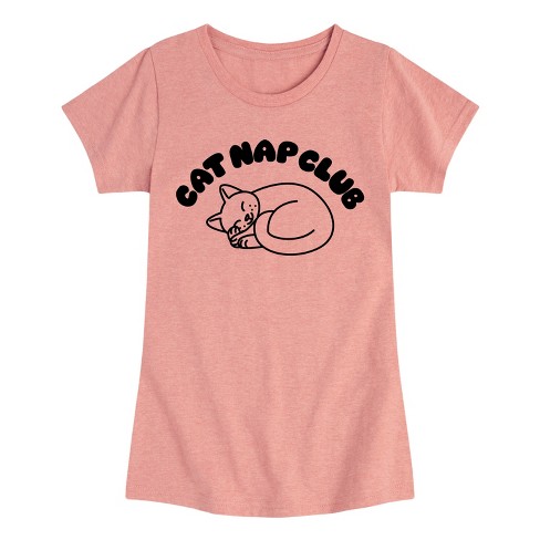 Girls' - Instant Message - Cat Nap Club Fitted Short Sleeve Graphic T-Shirt - image 1 of 4