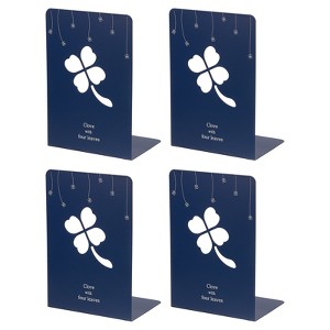 Unique Bargains Pressed Flowers L-Shaped Desk Organizer Bookend for Stationery Desktop Office Accessories - 1 of 4