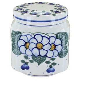 Blue Rose Polish Pottery 31B WR Unikat Medium Canister - 1 of 2