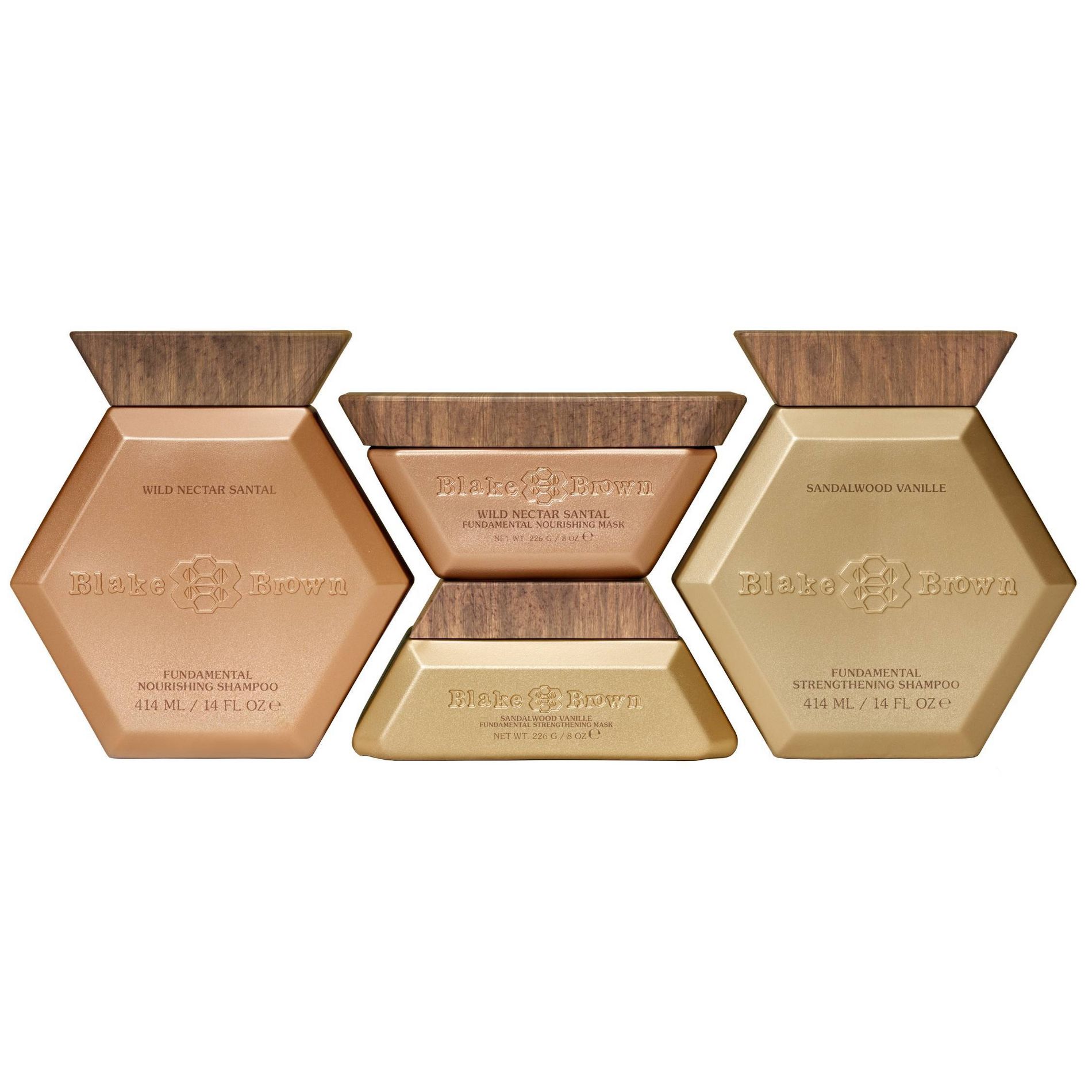 Blake Brown Fundamental Strengthening Shampoo 14 fl oz + 14 fl oz Strengthening Mask + 14 fl oz Nourishing Shampoo + 14 fl oz Nourishing Mask