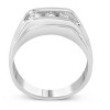 Men's Silver 1/3 Cttw Diamond Channel Set 3 Stone Ring Band - 2 of 4