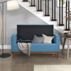 TiramisuBest 62" Modern Tufted Button Storage Bench with Rolled Arms – Upholstered Ottoman for Bedroom, Living Room, Foyer (Grey) - 3 of 4