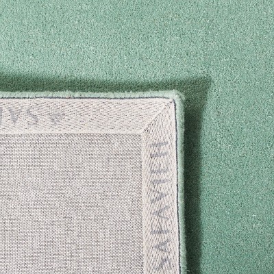 Art Deco Handmade Tufted Wool & Silk Green Rectangular Rug 6' x 9'