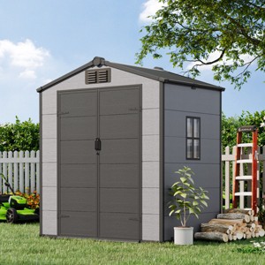 EROMMY 6 X 4 FT Outdoor Storage Shed, Weather-Resistant Shed With