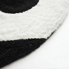 Racxily 30" x 30" Yin Yang Shaped Rug For Adults, Black & White - 4 of 4