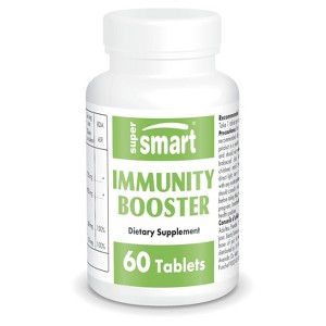 SuperSmart Immunity Booster (Advanced Formula) - with Echinacea, Beta Glucan, Vitamin C, Zinc | Non-GMO & Gluten Free - 60 Tablets - 1 of 1
