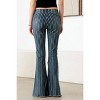 Slickblue Women's Mid Waist Stripe Flare Jeans, Destroyed Hem, Stretch Fit, Zipper Closure, Size 26, Blue - 3 of 4