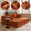 JOYRACER Oversized Chaise Lounge Chair, Corduroy Upholstered Sleeper Sofa with 4 Throw Pillows and Wide Armrest for Living Room - 3 of 4