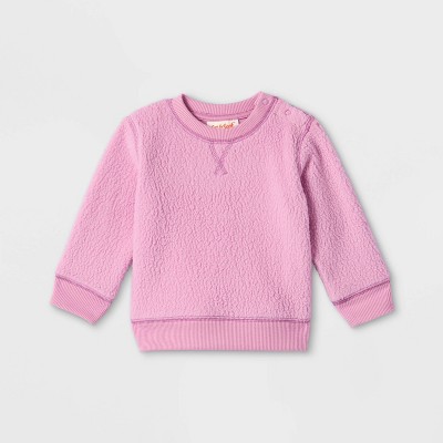 Baby Fleece Pullover Sweatshirt - Cat & Jack™ Purple Newborn