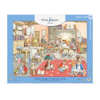 New York Puzzle Company Peter Rabbit's Book Club 1000 Piece Puzzle