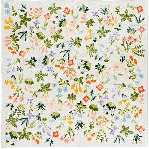 Martha Stewart Floral MSRW186  Machine Washable Skid-Resistant Power Loomed Indoor Rugs - 1 of 4