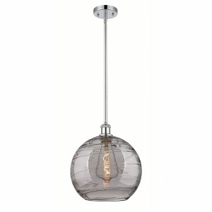 Athens Deco Swirl - 1 Light Stem Hung Mini Pendant In Industrial Style-15 Inches Tall and 12 Inches Wide - 1 of 1