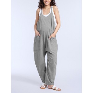 Women's Sleeveless Relaxed Fit Maternity Jumpsuit | Motherhood Maternity - 1 of 3